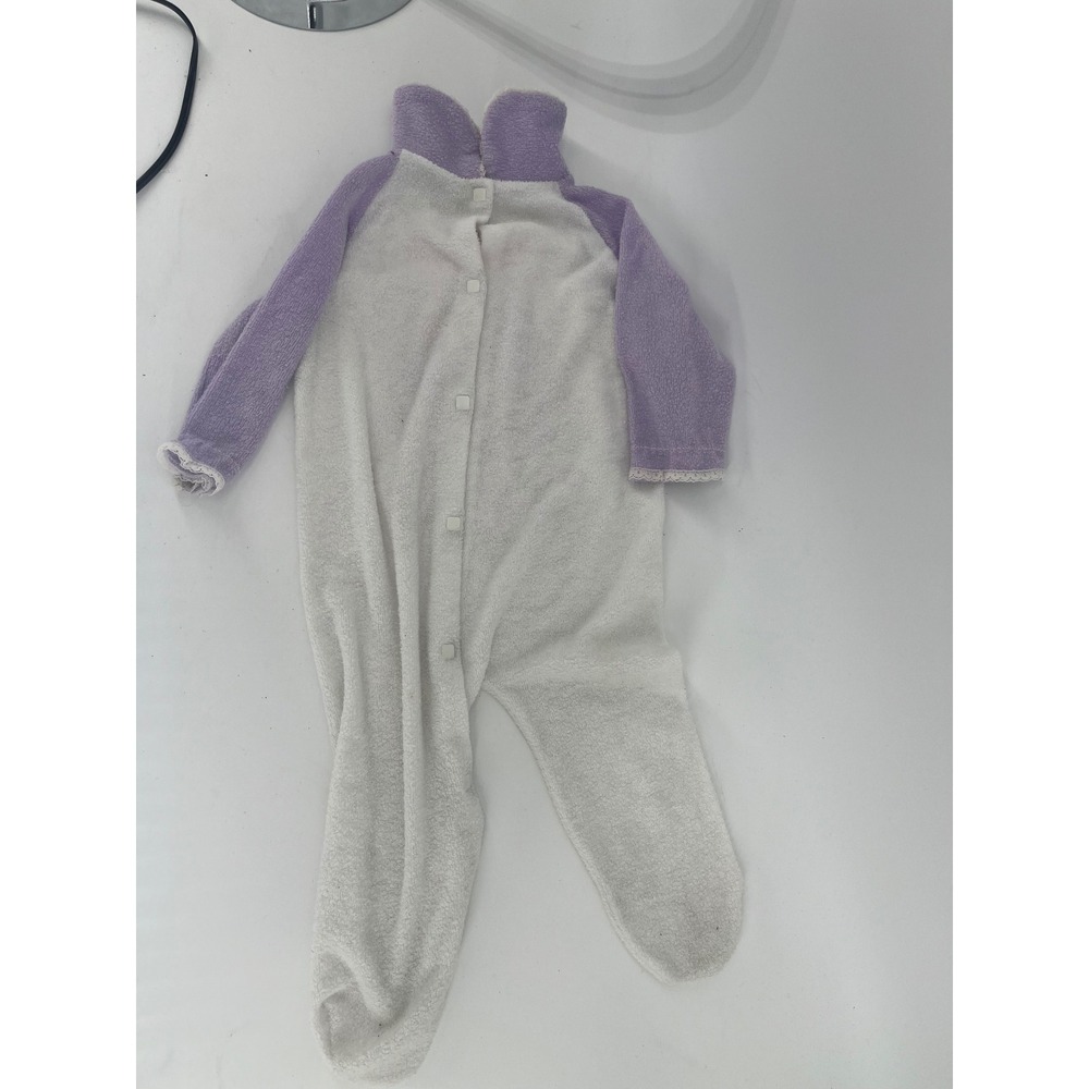 Lullaby Land Baby Sleepers One PiecPajama White Purple Dreamer Hugs‎ Size Large